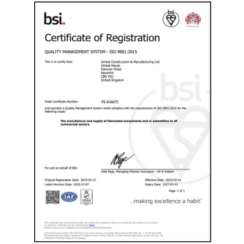 United Construction & Manufacturing Ltd - Our Accreditations